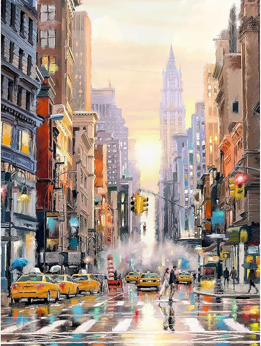 PieceRelax PieceClicks Plastic Jigsaw Puzzle for Adults 1000 Pieces - The Macneil Studio - New York - 25.2 X 18.9 Inches, Most Satisfying Table Games, No Glue Needed [U1040]