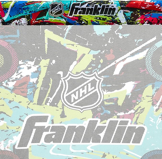 Franklin Sports NHL Kids Mini Hockey Set - Includes (1) Knee Hockey Goal, (2) Mini Sticks + (2) Foam Balls - Indoor Toy Youth Goal + Sticks Set - Graffiti