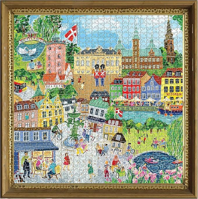 eeBoo 1000 Piece Puzzle - Copenhagen Jigsaw Puzzle for Adults, Square 23" x 23" Made with Recycled Board & Vegetable-Based Ink