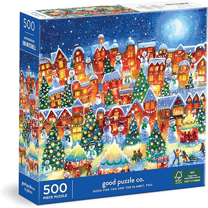 Galison Good Puzzle Co. Little Town Lights 500pc Puzzle