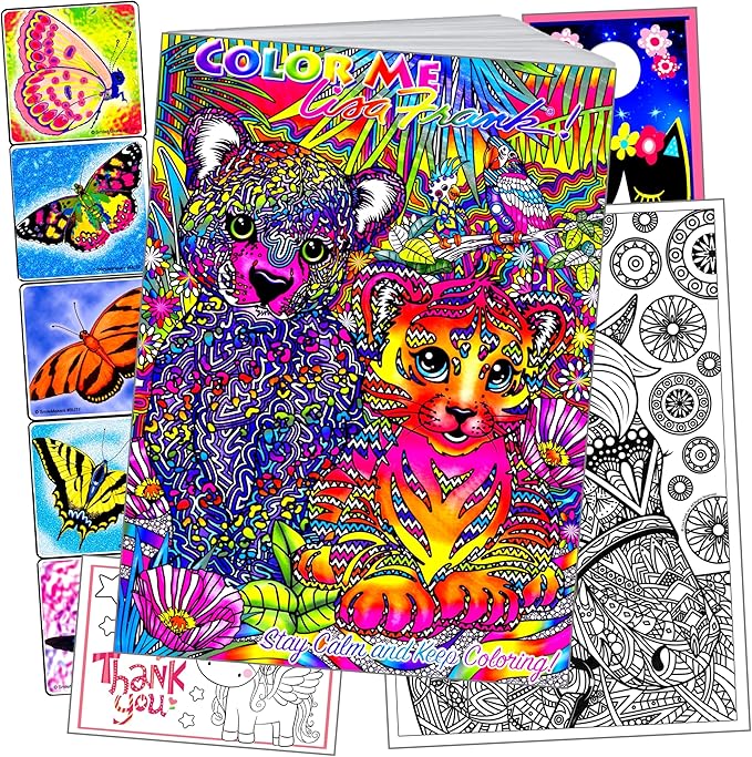 Bendon Lisa Frank Advanced Coloring Book Activity Set Includes Lisa Frank Coloring Book, Butterfly Stickers, and More