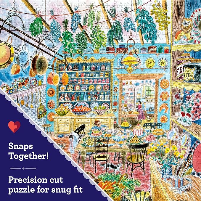eeBoo 1000 Piece Puzzle - Victorian Kitchen Jigsaw Puzzle for Adults, Square 23" x 23" Made with Recycled Board & Vegetable-Based Ink