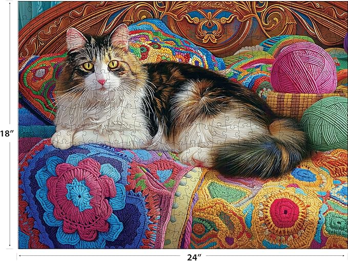 RoseArt - Kodak Premium - Knitting Kitten - 350 Piece Jigsaw Puzzle for Adults
