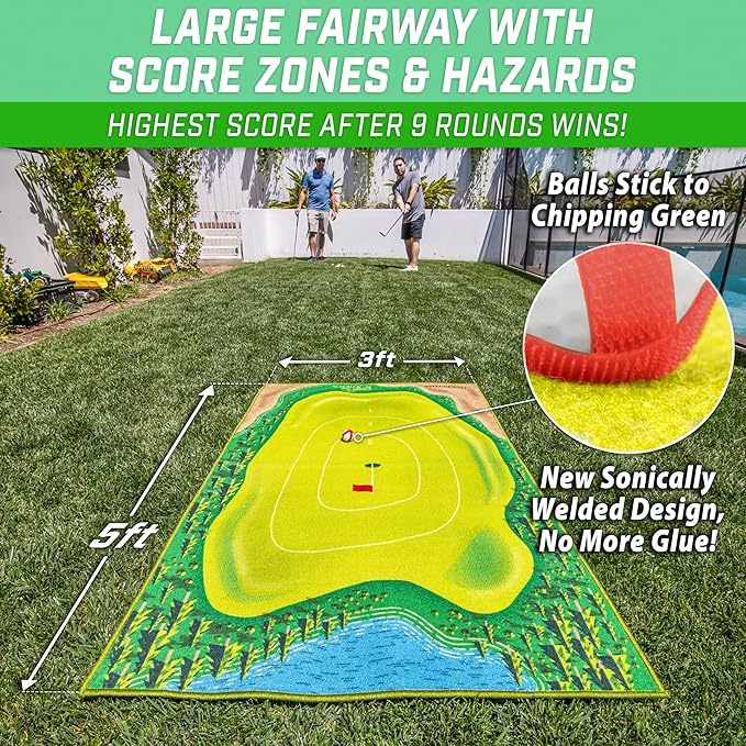The Original GoSports Chip N' Stick - Choose Classic, Darts or Islands - Giant Golf Games with Balls and Chipping Mat