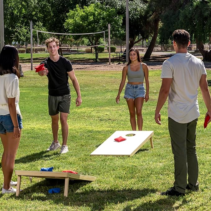 JOYIN 16 Cornhole Bean Bags for Tossing (4.7” x 4.7”), Durable Nylon All-Weather Game, Includes 15 Bean Bags and a Carry Bag, Cornhole Game Set, Party Supplies for Kids & Adults