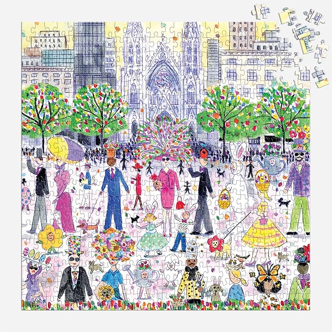 Galison Easter Parade – 500 Piece Michael Storrings Puzzle Featuring The Joy and Energy of A Springtime Easter Parade