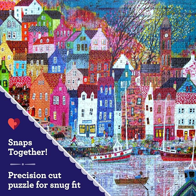eeBoo 1000 Piece Puzzle - Scottish Isle Jigsaw Puzzle for Adults, Square 23" x 23" Made with Recycled Board & Vegetable-Based Ink