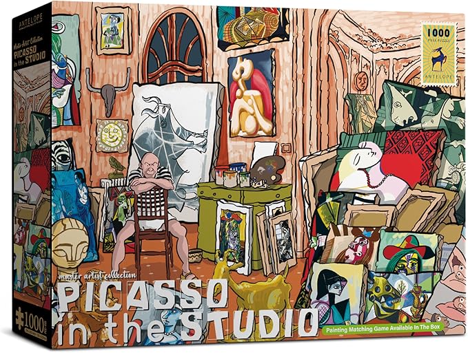 Antelope - 1000 Piece Puzzle for Adults, Pablo Picasso Studio Jigsaw Puzzles 1000 Pieces, High Resolution, Matte Finish, Smooth Edging, No Dust Creative Artistic Puzzle