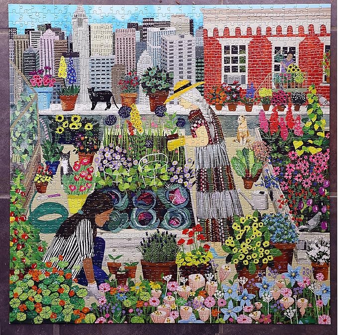 eeBoo 1000 Piece Puzzle - Urban Gardening Jigsaw Puzzle for Adults, Square 23" x 23" Made with Recycled Board & Vegetable-Based Ink