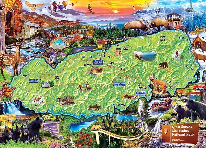 MasterPieces - 1000 Piece Jigsaw Puzzle, Great Smoky Mountains National Park, Fun for Adults, Family, Kids 19.25"x26.75"