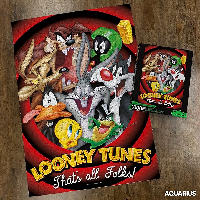 AQUARIUS Looney Tunes Puzzle (1000 Piece Jigsaw Puzzle) - Glare Free - Precision Fit - Virtually No Puzzle Dust - Officially Licensed Looney Tunes Merchandise & Collectibles - 20 x 28 Inches