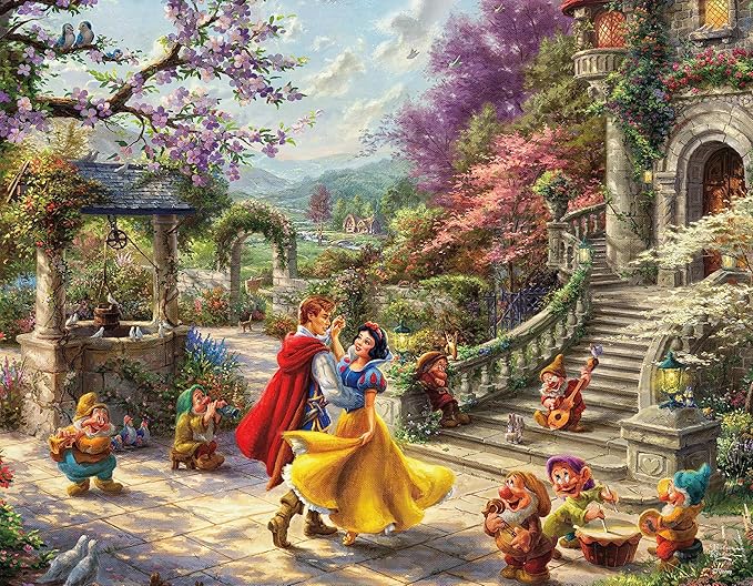 Ceaco - Thomas Kinkade Disney Princess 4 Pack 500 Piece Jigsaw Puzzles Multi Pack for Adults and Teens