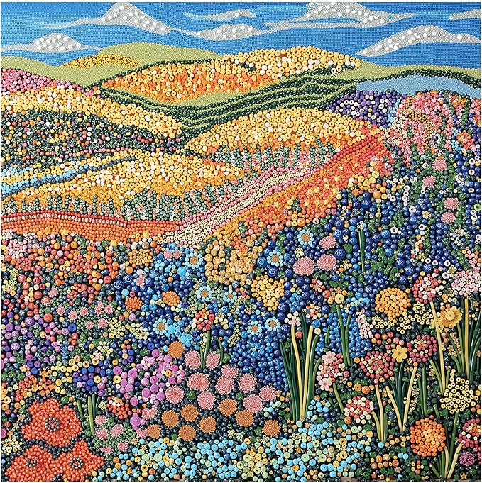 Jigsaw Puzzles for Adults 1000 Pieces, Pretty Flowers Square Challenging Unique Puzzle for Game Night Family Home Decor, 24x24 Inches, Pixel Flowers