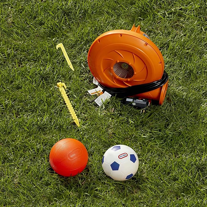 Little Tikes Huge Inflatable Backyard Soccer & Basketball Court for Multiple Kids, Blower with GFCI Plug