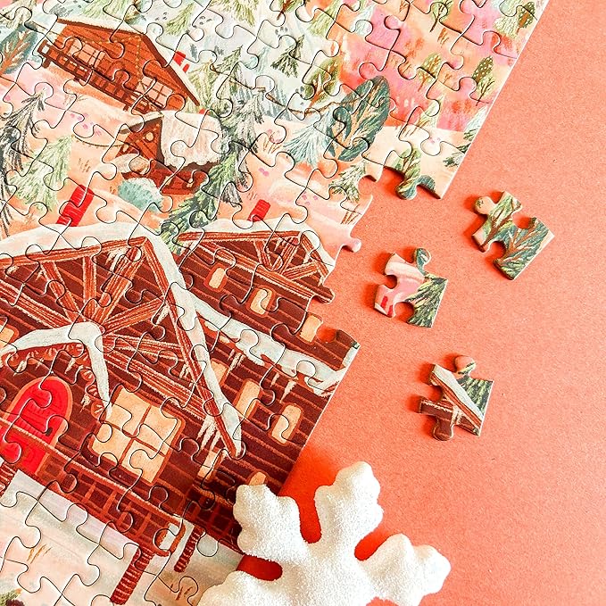 Elena Essex Chirstmas Puzzles for Adults 1000 Pieces - Alpine Holiday | Chirstmas Jigsaw Puzzles | 1000 Piece Puzzle | Fun Family Thanksgiving Landscape Puzzle | Size 20x28 inches
