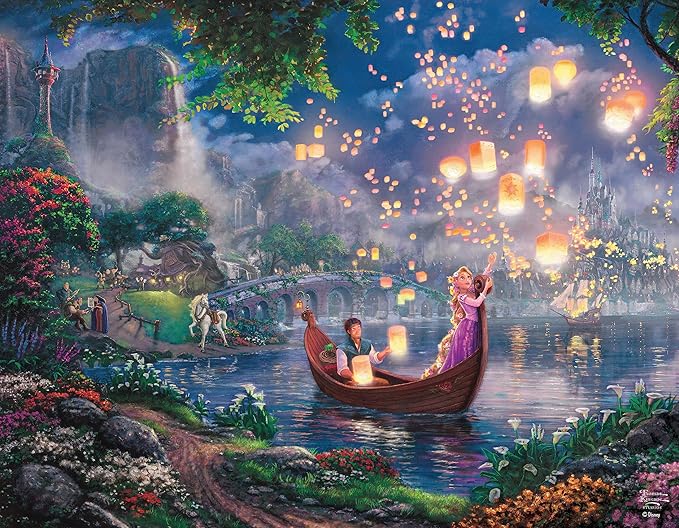 Ceaco - Thomas Kinkade Disney Princess 4 Pack 500 Piece Jigsaw Puzzles Multi Pack for Adults and Teens