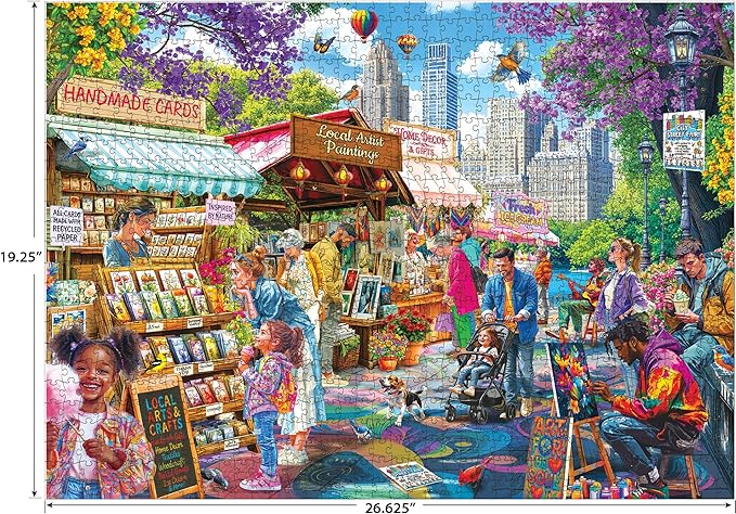 RoseArt - Kodak Premium - City Street Fair - 1000 Piece Jigsaw Puzzle for Adults, Vibrant Vendors Artwork - Made in USA