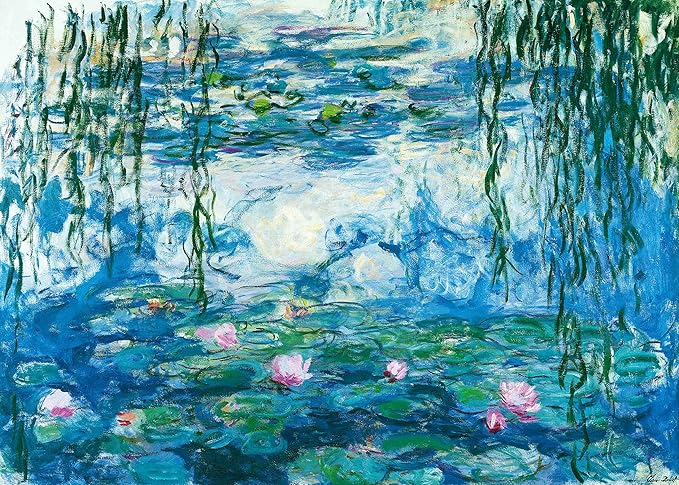 Jigsaw Puzzles for Adults 1000 Piece Waterlilies by Claude Monet 27.56 x 19.69 Inch Puzzles for Adult Educational Game Reduce Pressure Challenge Toy Monet Puzzles 1000 Pieces for Adult