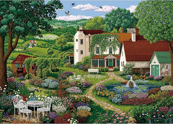 Puzzles for Adults 1000 Pieces - Spring Farm Landscape, Country Life Natures Adults Puzzles with Tree Bird, Letter on Back No Dust, Matte Finish Jigsaw Puzzles Home Decor, 27.5" x 19.7" Gifts Games