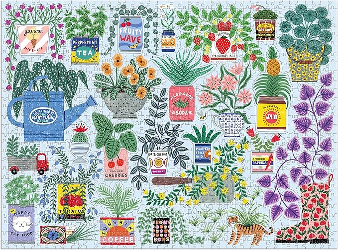 Planter Perfection 1000 Piece Puzzle with Shaped Pieces from Galison - 27” x 20” Puzzle with 20 Uniquely Shaped Pieces, Colorful Artwork, Thick & Sturdy Pieces, Challenging & Fun Activity for Adults