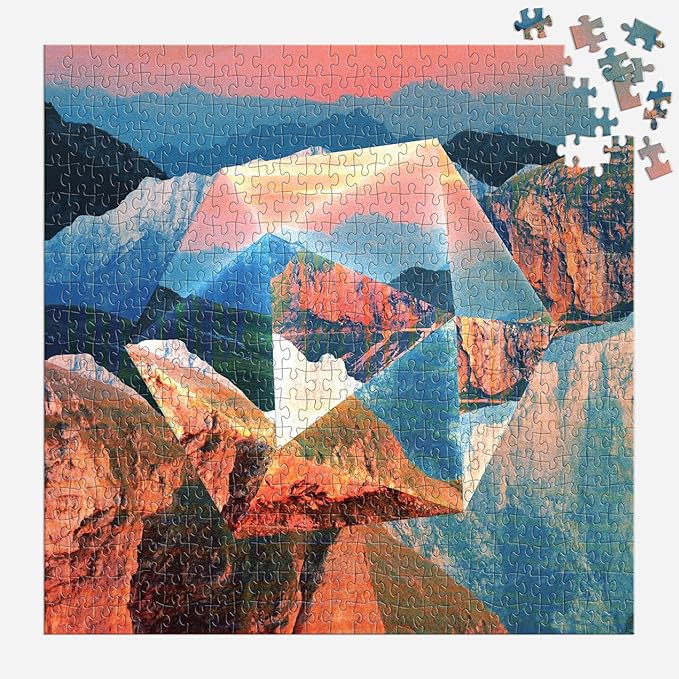 Galison Nature's Prism – 500 Piece Puzzle Featuring Prisms Superimposed Over Vibrant Canyon Filled Landscapes