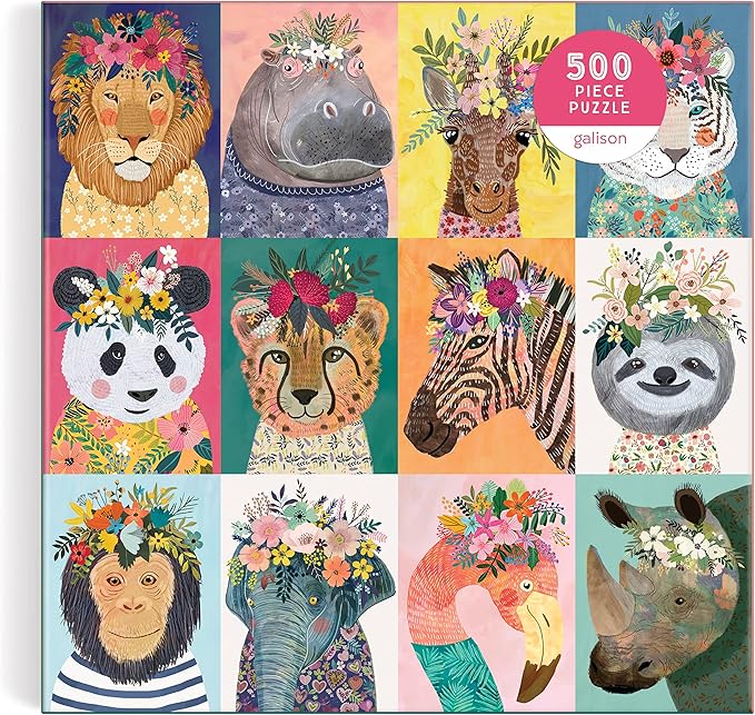 Galison Wild Spirit 500 Piece Puzzle from Galison - 20" x 20" Beautifully Illustrated Puzzle, Thick & Sturdy Pieces, Fun and Challenging Activity for Adults, Makes a Wonderful Gift!