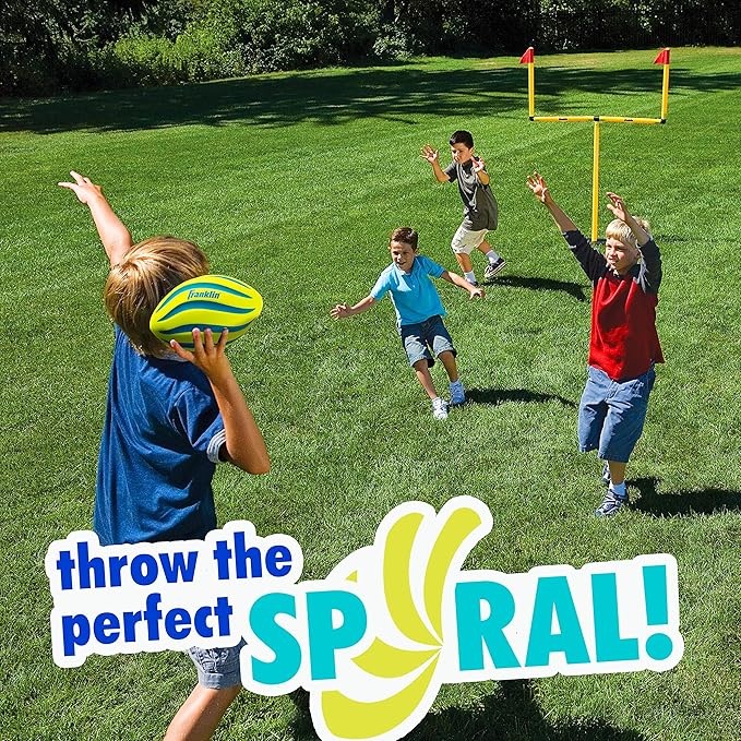 Franklin Sports Kids Foam Football - Mini Soft Foam Youth Football - Indoor + Outdoor Toy Ball for Kids - Probrite 9" Mini Ball - Soft Backyard + Practice Toy - Yellow