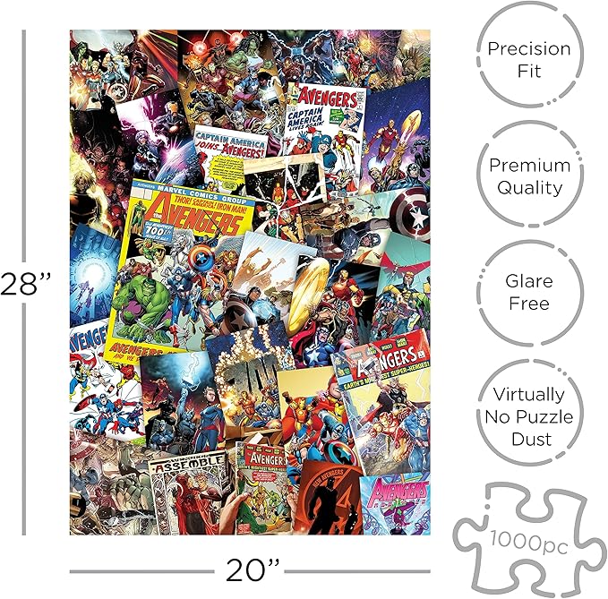 AQUARIUS Marvel Puzzle Cast (1000 Piece Jigsaw Puzzle) - Officially Licensed Marvel Merchandise & Collectibles - Glare Free - Precision Fit - Virtually No Puzzle Dust - 20 x 28 Inches