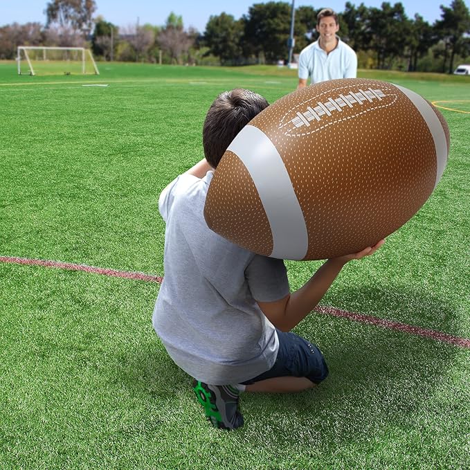 GoFloats 4 ft Giant Inflatable Football - Made from Premium Raft Grade Vinyl, Kids