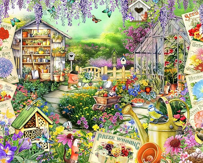 Ceaco - EZ2Hold - Kate Ward Thacker - Animal Garden Party - 1000 Piece Jigsaw Puzzle for Adults - Challenging Puzzle Perfect for Game Nights - Finished Size is 30 x 24