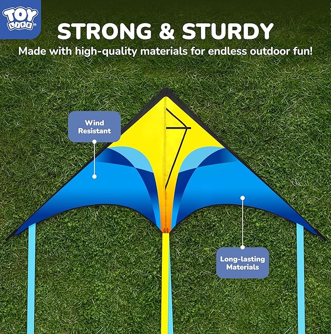 TOY Life 48.4'' Large Kites Easy to Fly for Kids Adults with 328.1 FT String, Beach Kite Outdoor Game Outside Toys Activity Summer Toys for Kids