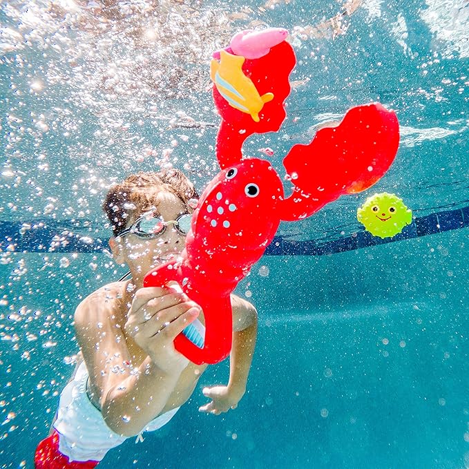 Melissa & Doug Sunny Patch Louie Lobster Claw Catcher - Grab-and-Squeeze Pool Toy