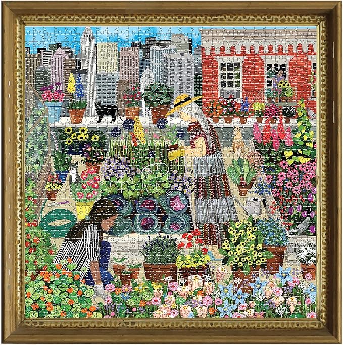 eeBoo 1000 Piece Puzzle - Urban Gardening Jigsaw Puzzle for Adults, Square 23" x 23" Made with Recycled Board & Vegetable-Based Ink