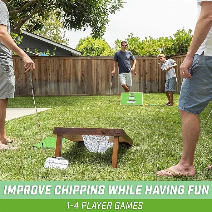 GoSports BattleChip Versus Golf Game - Includes Two 3 ft x 2 ft Targets, 16 Foam Balls, 2 Hitting Mats, Scorecard and Carrying Case