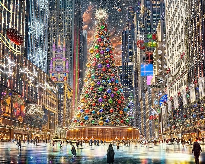 Springbok Christmas in The City 1000 Piece Jigsaw Puzzle for Adults - Unique Cut Pieces - Made in USA
