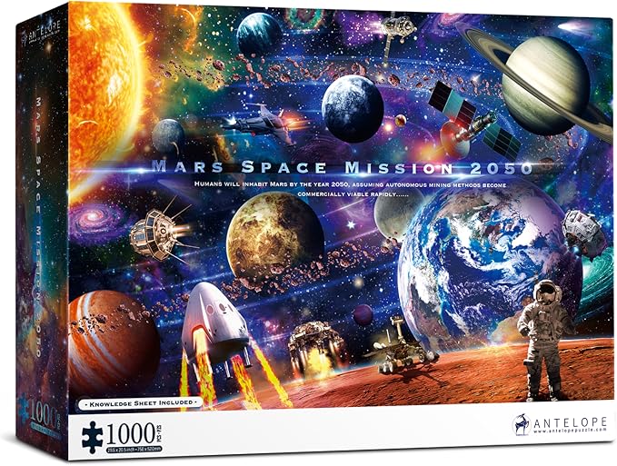 Antelope - 1000 Piece Space Mars Mission Jigsaw Puzzle for Adults, Solar System High Resolution, Matte Finish, Smooth Edging, No Dust