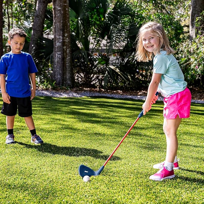 Franklin Sports Kids Toy Golf Club Set - 28" Youth Plastic Golf Club with Oversized Club Head + (2) Indoor Foam Golf Balls - Perfect for Backyard, Outdoor + Indoor Play + Practice - Kids Ages 3 and Up