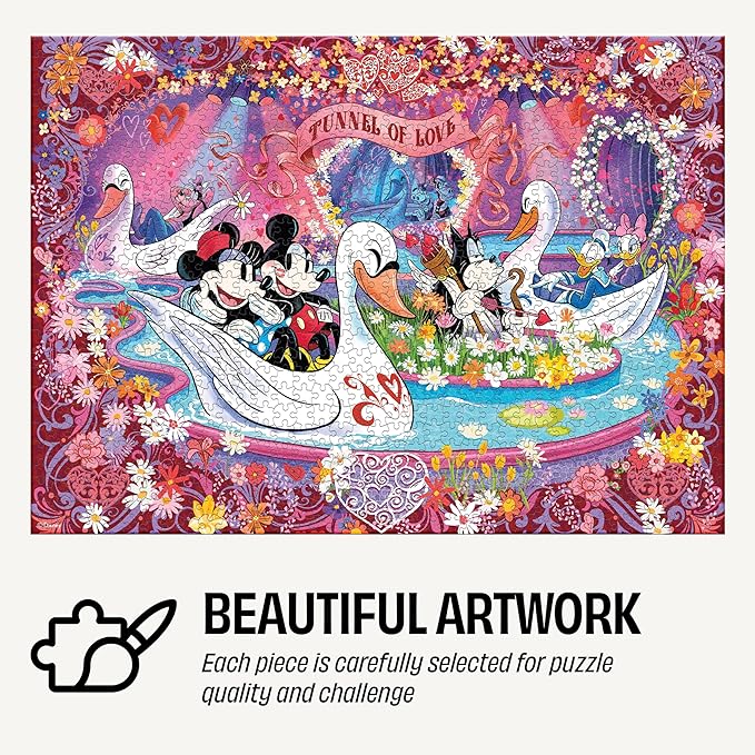 Ceaco - Disney - Tunnel of Love - 1000 Piece Jigsaw Puzzle for Adults - Collectible Tin Case - Finished Size is 26.6 x 19