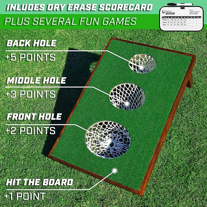 GoSports BattleChip Versus Golf Game - Includes Two 3 ft x 2 ft Targets, 16 Foam Balls, 2 Hitting Mats, Scorecard and Carrying Case