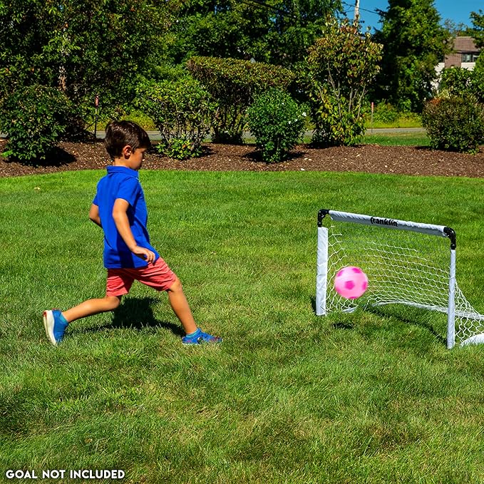 Franklin Sports Kids Foam Soccer Ball - Mini Soft Foam Youth Soccer Ball - Indoor + Outdoor Toy Soccer Ball for Kids - Probrite 6.5" Mini Foam Ball - Soft Backyard + Practice Toy Ball - Pink