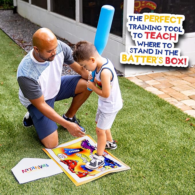 Franklin Learn Your Stance Baseball Set- Perfect for Toddlers and Kids - Includes Bat and Balls - Improve Batting Skills - Outdoor Sports Baseball