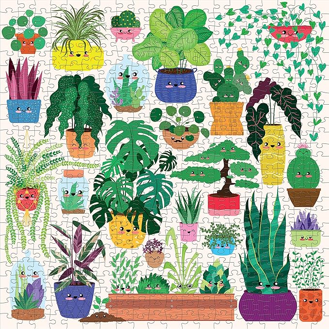 Mudpuppy Happy Plants – 500 Piece Family Puzzle with Fun and Adorable Illustrations of Succulents and Flowers for Children Ages 8 and Up