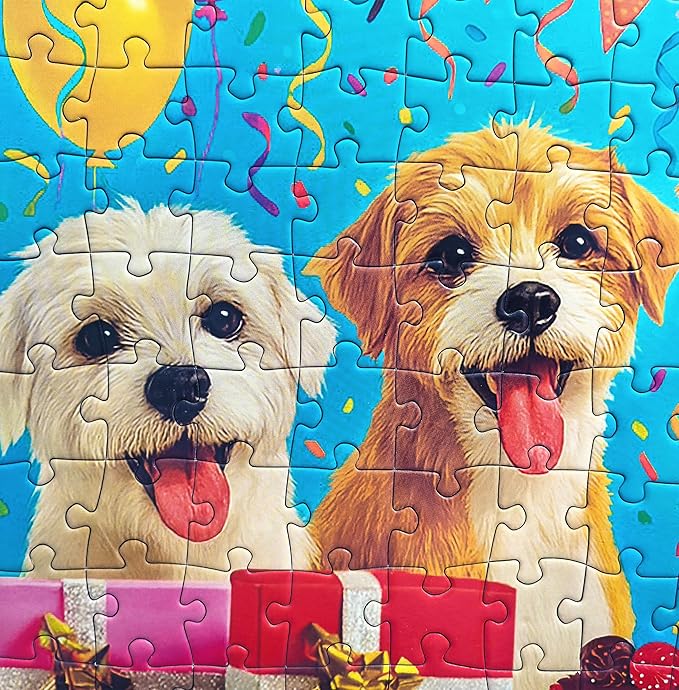 300 Piece Puzzles for Adults Large Piece - Jigsaw Puzzle for Kids 6-8 8-10 - Puppy Birthday Party